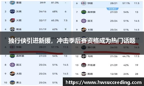 独行侠引进新援，冲击季后赛资格成为热门话题